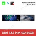 thumbnail image 3 of ZWNAV Dual 12.3 inch For Suzuki Swift 2010-2016 GPS Navigation Android 13 Car Radio CarPlay Multimedia Player Head Stereo Unit HD Screen, 3 of 11