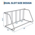 thumbnail image 2 of Support de Plancher pour Vélo en Acier Robuste – Support Autoportant Enduit de Poudre avec Fini Résistant aux Intempéries, outil-Free Assembly, Rangement Simple Ou Double Côté – Idéal pour Garage, Cour Ou Événements – Noir Ou Gris, 2 of 7