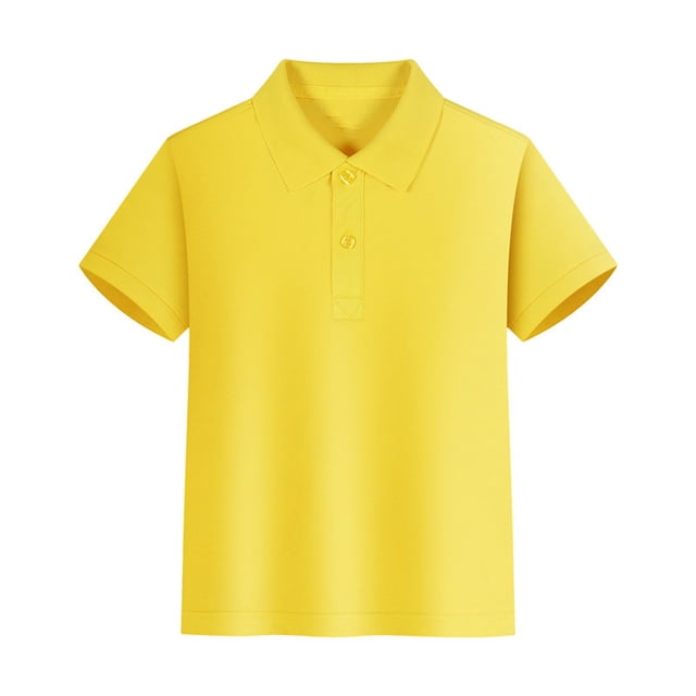 Sunnyoo Chemise Garçon Préado Unie à Manches Courtes, Polo Boutonné