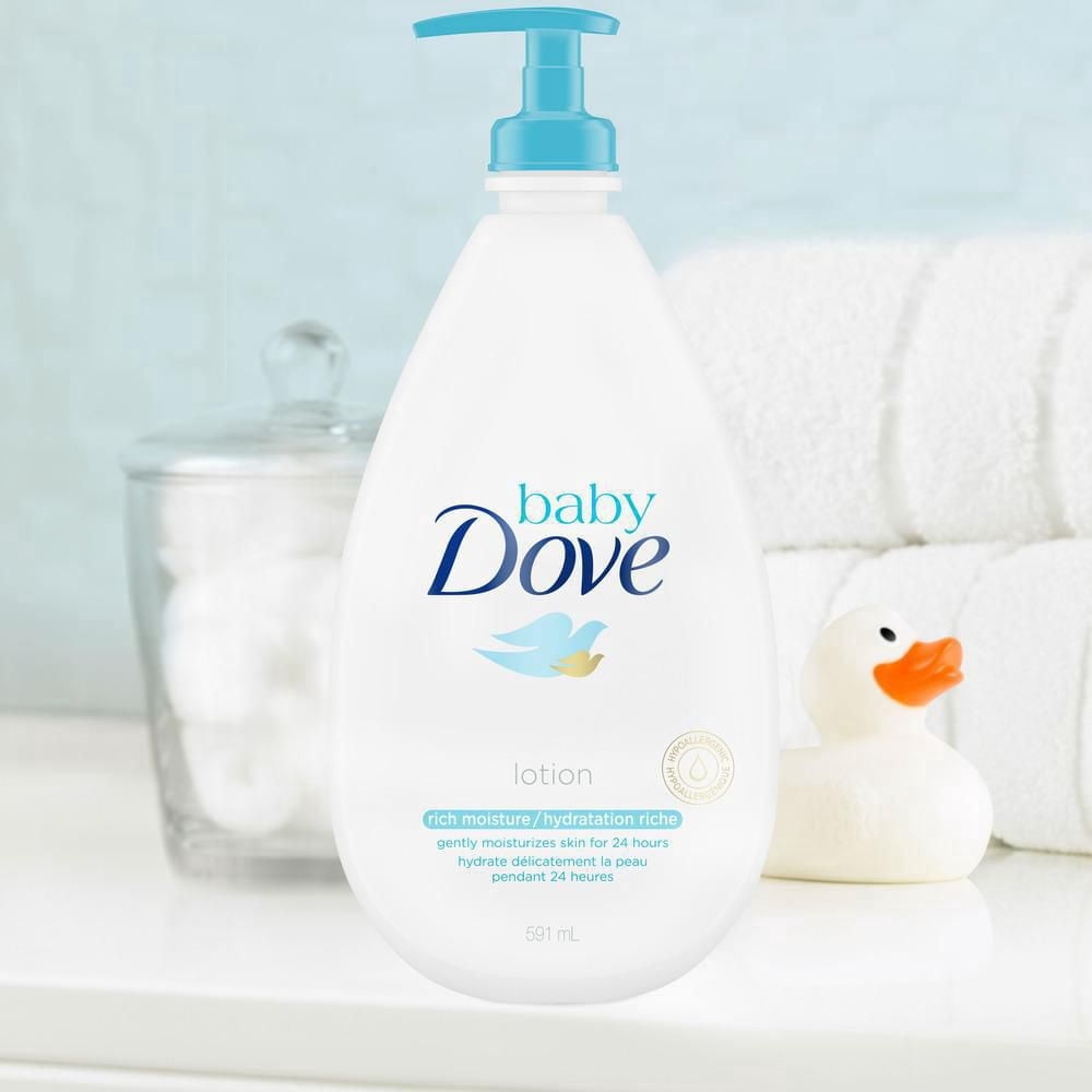 Baby Dove Lotion Hydratation Riche Hydrate Délicatement la Peau Pendant 24 Heures, 591 ml