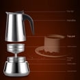 thumbnail image 4 of 2/4/6/9 Cups Moka Pot Coffee Maker,Stainless Steel Moka Pot Maker Coffee Cookers, 4 of 11