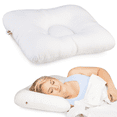 thumbnail image 1 of Core Products D-Core Cervical Neck Pillow - Extra Firm Orthopedic Support for Neck Discomfort, Great Gift for Back Sleepers, Dual Neck Rolls, Cervical Alignment, Midsize, Assembled in USA, 1 of 8