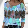 thumbnail image 2 of Machine d'Impression de T-Shirts Mode Femmes Décontracté Impression Col Rond Manches Longues T-Shirt Ample Blouse d'Automne Chandail Hauts, 2 of 5
