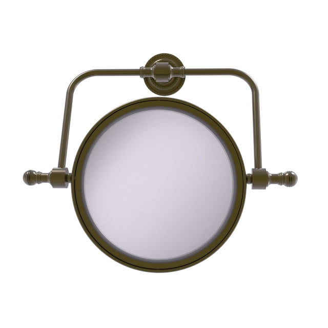 Retro Dot Collection Miroir de Maquillage Pivotant Mural 8 Pouces de Diamètre avec Grossissement 2X - RDM-4/2X-ABR