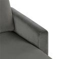 thumbnail image 2 of Novogratz Chapman Sectional Sofa with Chrome Legs, Grey Velvet Couch, 2 of 8