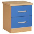 thumbnail image 1 of Pemberly Row Contemporary Faux Wood 2 Drawer Nightstand in Blue, 1 of 2