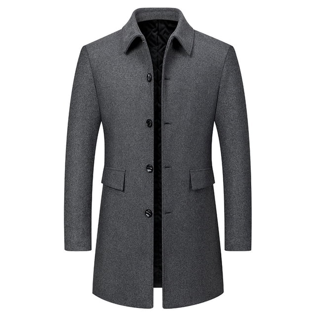 Veste de Complet pour Homme, Couleur Unie, Mi-Longue, Style Affaires Décontracté, à Manches Longues, à Revers