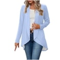 thumbnail image 1 of tarylea Hauts pour Femmes Tendance Col Rabattu Ourlet Irrégulier Cardigan Manches Longues Tunique Uni Décontractée Ample Hauts d'Automne, 1 of 8