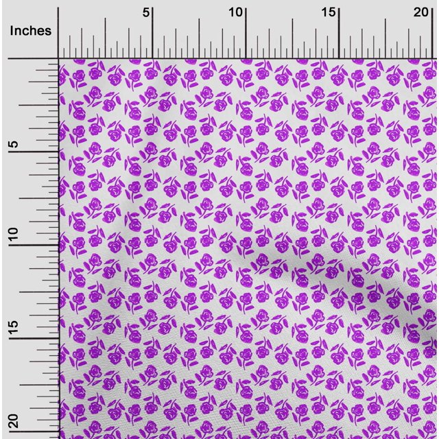 oneOone Polyester Lycra Violet Tissu Floral Robe Tissu Tissu Imprimé par la Cour 56 Pouces de Large