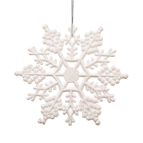 Vickerman Flocon de Neige Pailleté, 8 Pouces, Blanc