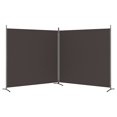 thumbnail image 2 of vidaXL 2-Panel Room Divider Brown 348x180 cm Fabric, 2 of 5