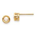 thumbnail image 1 of 14K Yellow Gold 4mm Bezel June/FW Cultured Pearl Post Earrings, 1 of 2