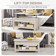 thumbnail image 4 of HOMCOM Lift Top Coffee Table with Hidden Storage and Open Shelves, 4 of 10