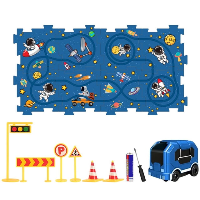 Children Educational Puzzle Track Car Play Set DIY car puzzle rail L0 S1J2