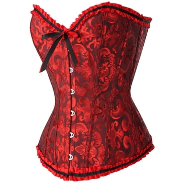 UPPADA Corset Tops for Women Plus Size On Sale,Womens Floral Corset with Zipper Embroidered Corset Tops Vintage Corset Dress Lace Corset Tops Overbust Corset Bustier Top