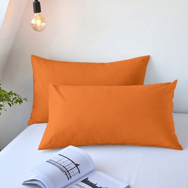 Staron Cooling Pillow Cases Queen Size Set of 2, All Season Breathable Cooling Pillowcases with Envelope Closure for Hot Sleepers, Orange Pillow Cases