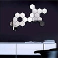 thumbnail image 3 of Meitianfacai 36Pcs Mirror Hexagon Vinyl Removable Wall Sticker Decal Home Decor Art, 3 of 9