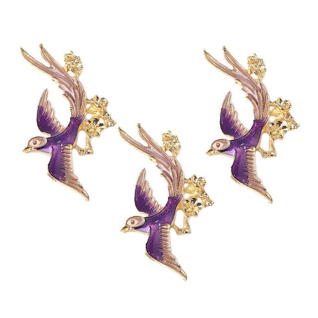 Abbracc 3x DIY Flatback Bird Shape Button Hairpin Garment Decor Embellishments