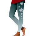 thumbnail image 1 of Womens Christmas Warm Leggings Womens Christmas Gradient Snowflake Printing High Waist Compression(Black M), 1 of 5