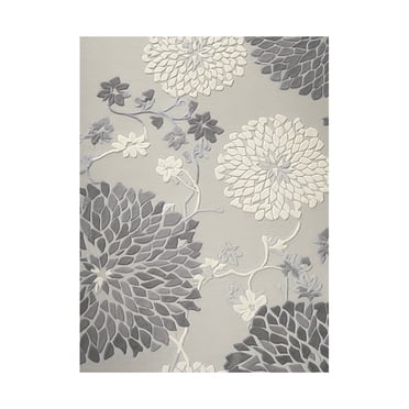Riforla Floral Pattern Indoor and Outdoor Rug Washable Outdoor Rug for Patio Porch Solid Color Modern Area Rug (3siz 4color) Carpet Light Gray S