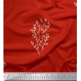 thumbnail image 1 of Soimoi Red polyester Crepe Fabric Artistic Leaves Fabric Prints By Yard 42 Inch Wide, 1 of 3