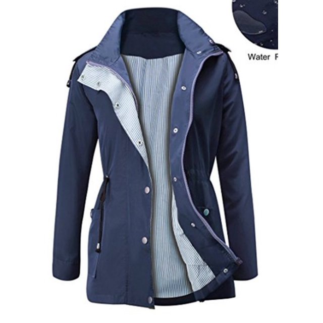 Imperméable Léger à Capuche Multicolore pour Femmes Camping Randonnée Cyclisme Manteau de Pluie