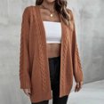 thumbnail image 4 of Pompotops Mode Femmes Décontracté Manches Longues Long Manteau Chandail Cardigan Blouse Hauts Liquidation, 4 of 7