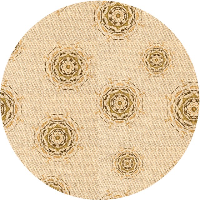 Ahgly Company Tapis Rond Lavable en Machine Intérieur Transitionnel Blond Doré Or, 3 Pieds Rond