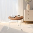 thumbnail image 3 of RKSTN Wooden Small Round Tables Small Table Foldable Sofa Side Table Mobile Small Round Table Small Household Dining Table Outdoor Household, 3 of 5