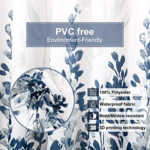 Fabric Shower Curtain 72x72 Inch Heavy Weighted Flowers Shower Curtain Liner Waterproof Polyester Stall Curtains with 12 Hooks for Bathroom Showers, Bathtubs