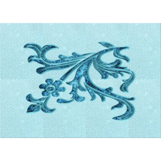Ahgly Company Machine Washable Indoor Rectangle Transitional Electric Blue Area Rugs, 5' x 8'