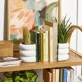 thumbnail image 1 of Beautiful 4" x 5" Bubble White Ceramic Bookends by Drew Barrymore (2 Count), 1 of 7