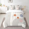 thumbnail image 2 of YST Abstract Red Sun King Comforter Set, 7-Piece, Geometric Lines, Modern, Aesthetic, Vintage, Minimalist, Grey, Circle, Bedding Set, King, 2 of 4