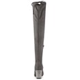 thumbnail image 4 of Unique Bargains Women's Chunky Heels Rhinestone Over the Knee High Boots Grey (Size 10), 4 of 8