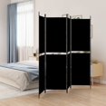 thumbnail image 1 of vidaXL 4-Panel Room Divider Black 200x200 cm Fabric, 1 of 5