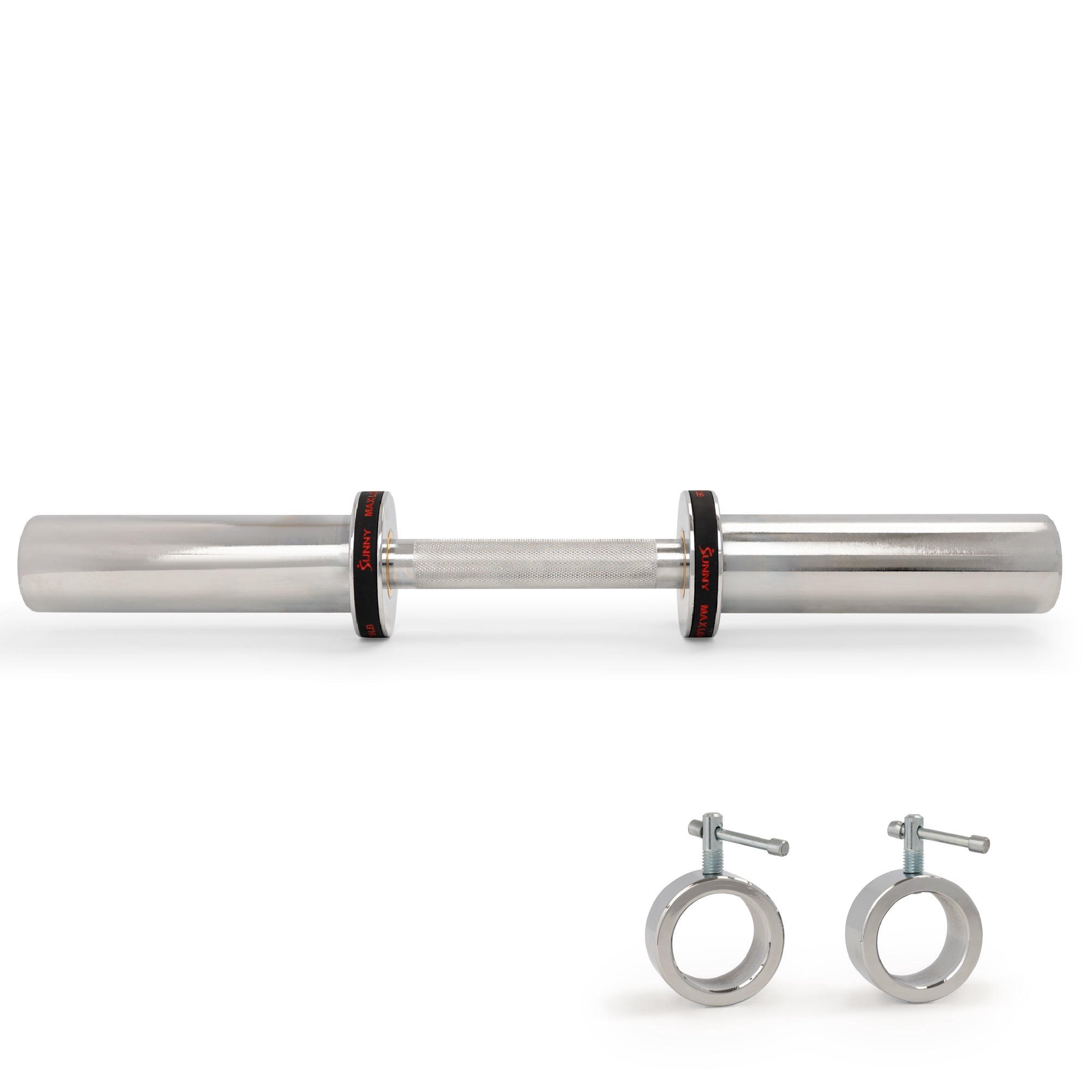Barre olympique d’haltères Sunny Health & Fitness de 20" avec colliers à anneaux à verrouillage rotatif