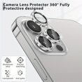 thumbnail image 4 of CNKOO Sparkling Rhinestone Camera Lens Film for iPhone 15/14/13/12/11 Pro Max/Plus ZZZ, 4 of 7