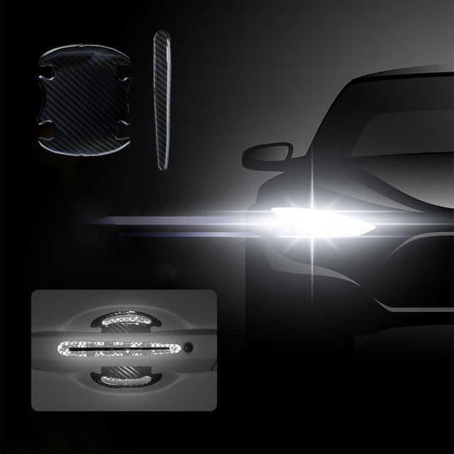 Meitianfacai Film de Protection pour Poignée de Porte de Voiture Réfléchissant Autocollant de Protection de Bol de Porte Invisible Autocollant de Poignée de Porte en Fibre de Carbone Autocollant de Peinture Anti-Rayures