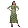 thumbnail image 1 of Moomaya Haut Indien Imprimé Robe Kurti Longue Tunique à Manches 3/4 Robes pour Femmes, 1 of 5