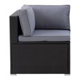 thumbnail image 2 of CorLiving Parksville 5-Piece Resin Wicker Rattan and Galvanized Steel Patio Conversation Set, 2 Armchairs, 1 Loveseat, 1 Coffee Table, Expandable, 2 of 9