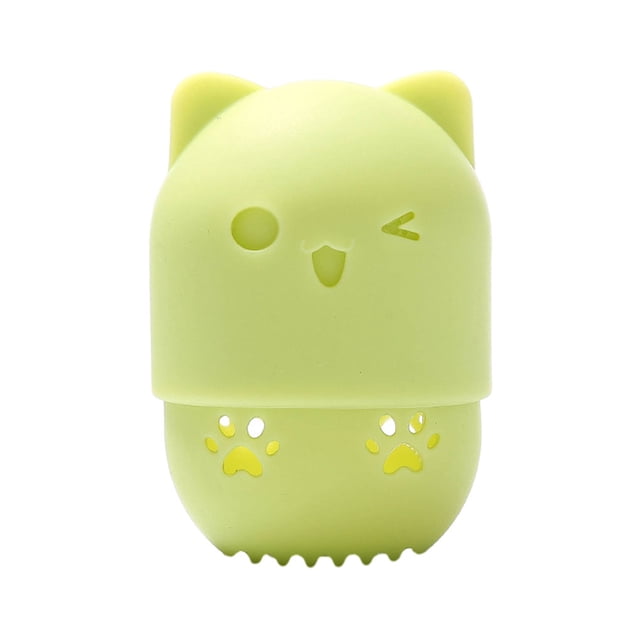 relayinert et Organiser Éponges en Forme de Chat Lavables et Réutilisables Boîte de Rangement Fond Vert Pois 1 Ensemble