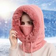 thumbnail image 2 of Women Winter Outdoor Riding Headgear Cold-Proof Ski Cap Warm Bib Face Mask Integrated Cold-Proof Hood Hat, 2 of 5