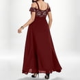 thumbnail image 4 of 2025 Femmes Grande Taille Robes de Soirée Froides pour Femmes Formelles Grande Taille Épaule Dentelle Florale Maxi Manches Longues Robe Grande Taille pour Femmes Fête Soirée Longue, 4 of 4