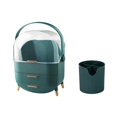 thumbnail image 2 of Milaget Portable Makeup Case Large Capacity Cosmetic Box Travel Organizer with 2 Drawers Waterproof Home Storage Boxs Jewelry Box Green, 2 of 9