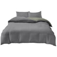 thumbnail image 2 of Washed Cotton Style 4-Piece Bedding Set Full/Queen Size Reversible Comforter Cover with Pillowcases Breathable Soft Bed Set for Dorm Room Home Decor, 2 of 6