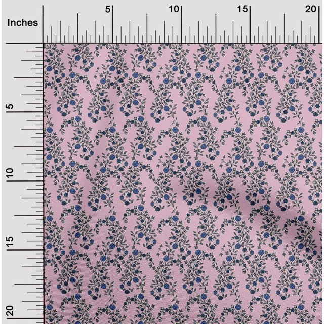oneOone Georgette Viscose Fabric Leaves & Floral Block Decor Fabric Printed BTY 42 Inch Wide