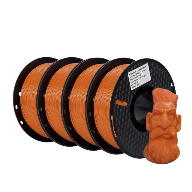 4KG PLA Filament 1.75mm 3D Printing Plastic Material, No Bubble Eco-friendly Multiple Color For FDM 3D Printers ,Smoother Printing Experience