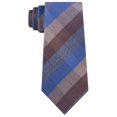 thumbnail image 1 of Kenneth Cole Cravates Slim à Carreaux Modernes pour Hommes, Beige-Bleu, 1 of 1
