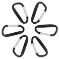 thumbnail image 2 of (6 Pack) Aluminum Multi-Color Carabiner Spring Clip Keychain Black Large, 2 of 5