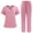 Pink1, variant on Ktyne Scrubs for Women Set Stretchy Nurse Uniform Short Sleeve V Neck Scrub & Jogger Pants Solid Color Medical Scrub Sets with Multi Pockets Dark Blue M